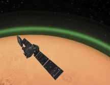 Recreación del brillo verde alrededor de Marte. AGENCIA ESPACIAL EUROPEA