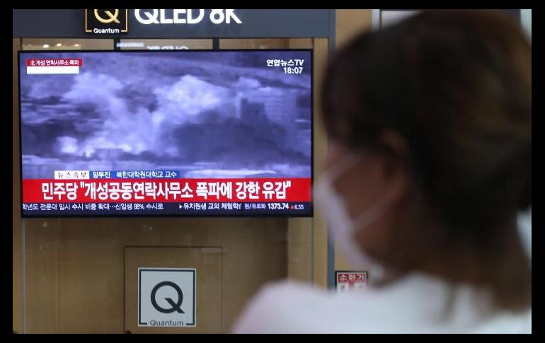 Corea del Norte detonó la oficina de enlace intercoreana situada en su territorio, lo que supone la mayor escalada de tensión desde 2017. EFE / K. Chul-soo