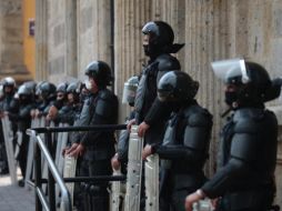 Entre los elementos se encontraron antimotines de la Policía del Estado y de la Comisaría de Guadalajara. EL INFORMADOR/F. Atilano