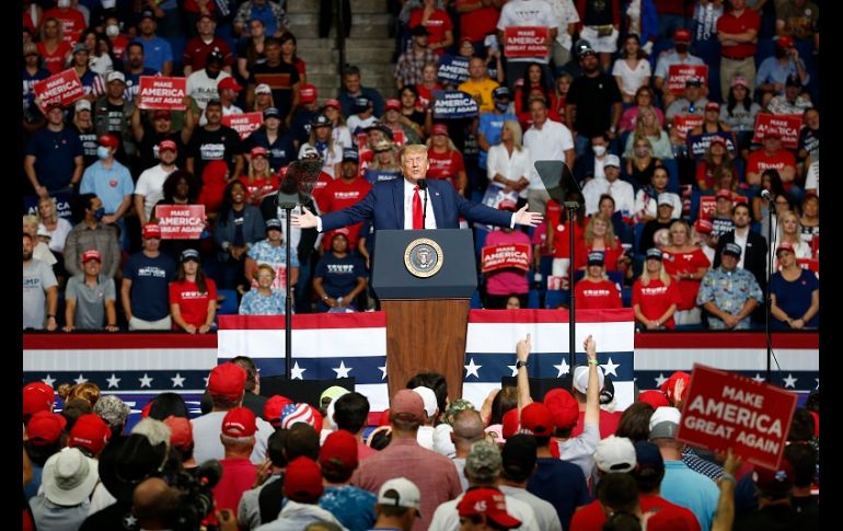 El equipo de campaña de Trump reconoció que la asistencia al evento electoral no era la esperada. AP/S. Ogrocki