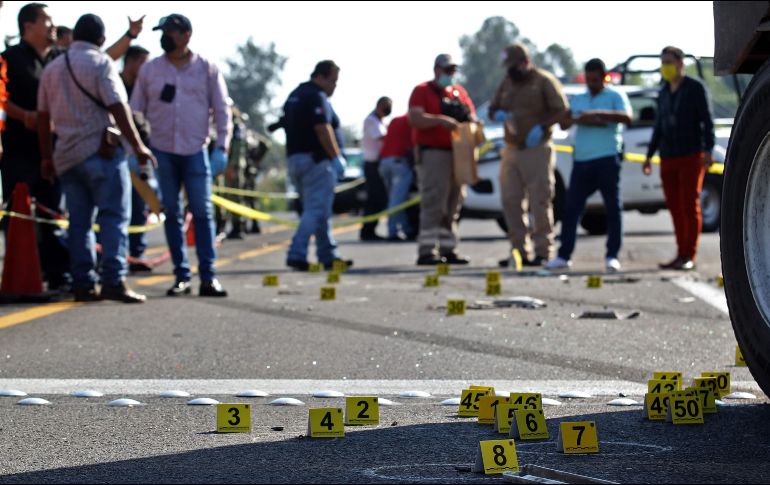 Datos del Secretariado Ejecutivo del Sistema Nacional de Seguridad Pública revelan que en cinco meses de 2020 hubo mil 094 víctimas de homicidio doloso en Jalisco. AFP/U. Ruiz