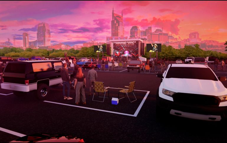 Cada automóvil dispondrá de un espacio demarcado donde estacionarse para garantizar el distanciamiento social entre los asistentes al concierto. AP / Live Nation