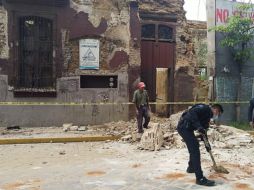 En Oaxaca se registran daños en fachadas de inmuebles. EFE / D. Ricardez