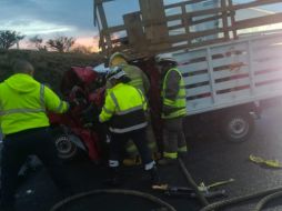 El percance se registró la mañana de este martes en el kilómetro 82 de la autopista Guadalajara-Lagos de Moreno. ESPECIAL /