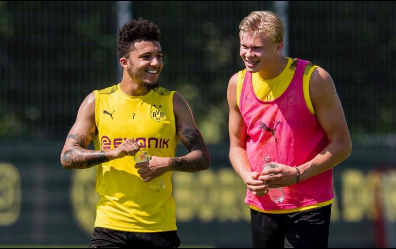 Eaerling Haaland (DERECHA) ha formado una dupla letal junto con Jadon Sancho (IZQUIERDA). TWITTER/@BVB