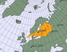 El sector afectado cubre una tercera parte del sur de Suecia, la mitad sur de Finlandia, Estonia, Letonia, así como una amplia zona que rodea la frontera noroeste de Rusia. TWITTER/@SinaZerbo