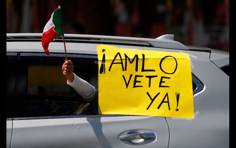 Manifestantes avanzaron en caravana en Ciudad de México. AP/R. Blackwell