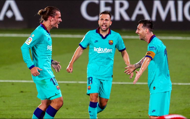 La goleada 4-1 al Villarreal (5º) el domingo, tras dos empates consecutivos, ha animado al equipo azulgrana. TWITTER/@FCBarcelona_es