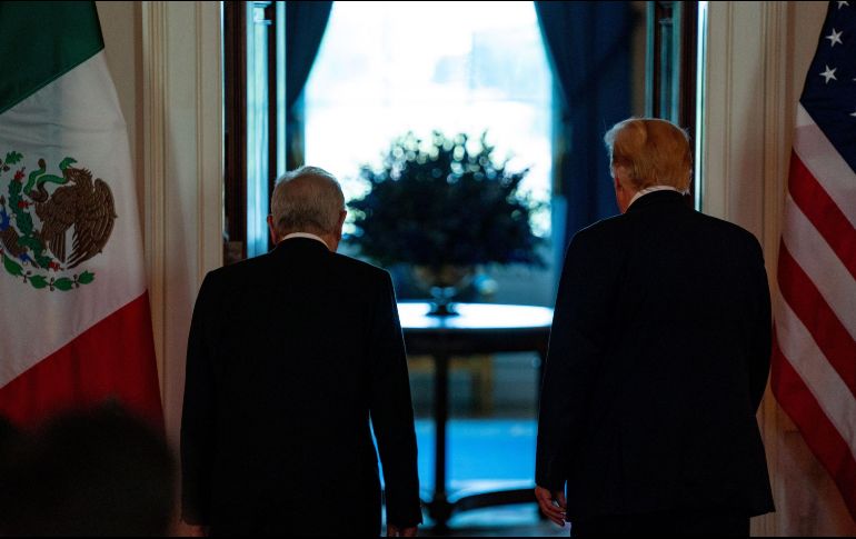 López Obrador concluyó anoche una visita oficial de trabajo a la Casa Blanca donde se reunió con su homólogo estadounidense. EFE / ARCHIVO