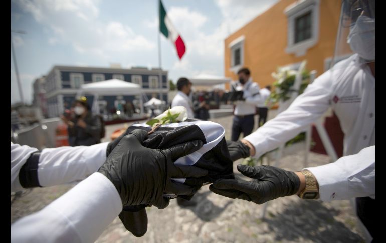 La ceremonia para los migrantes se realizó en Puebla, Puebla.AP/F. Llano