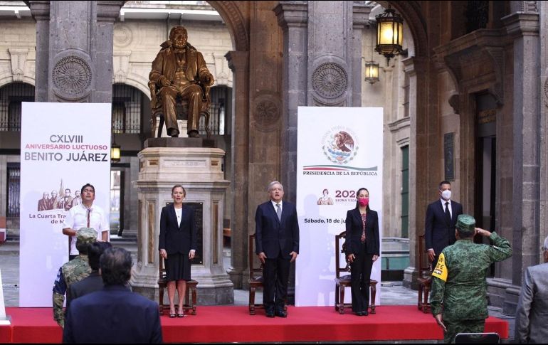 Este sábado se realizó una ceremonia por el aniversario 148 del ex presidente de México. SUN / G. Espinosa