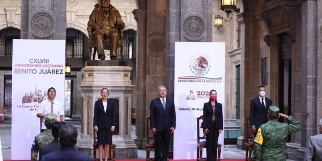 L&oacute;pez Obrador encabeza ceremonia por aniversario luctuoso de Benito Ju&aacute;rez