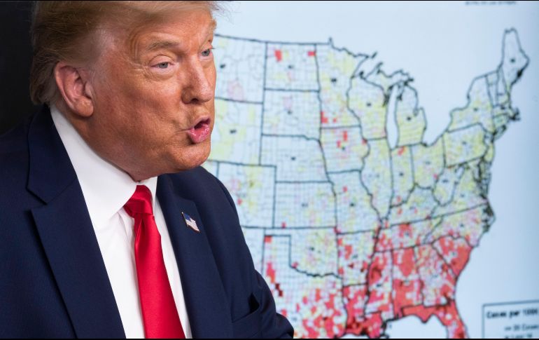 Trump hizo el anuncio durante una conferencia de prensa en la Casa Blanca en Washington, DC. AFP/J. Watson