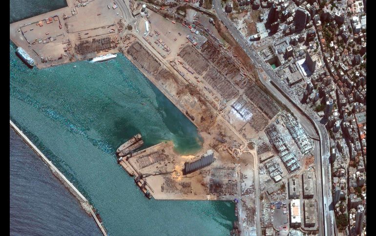 Imagen satelitat de antes de la explosión. AFP/Satellite image/2020 Maxar Technologies