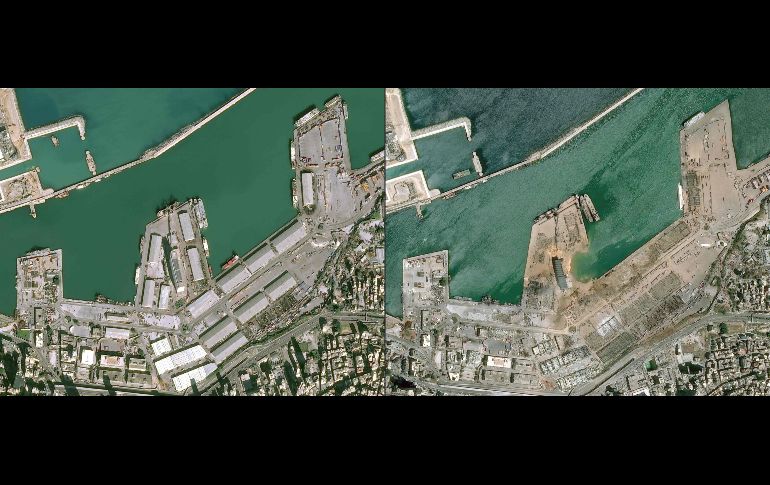 Vistas del 25 de enero de 2020 (izquierda) y del 5 de agosto de 2020 (derecha. AFP/CNES