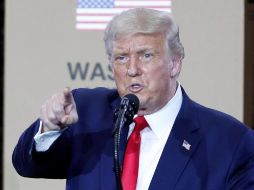 Trump anunció las acciones en una conferencia de prensa desde su club de golf en Bedminster, Nueva Jersey. EFE/D. Maxwell