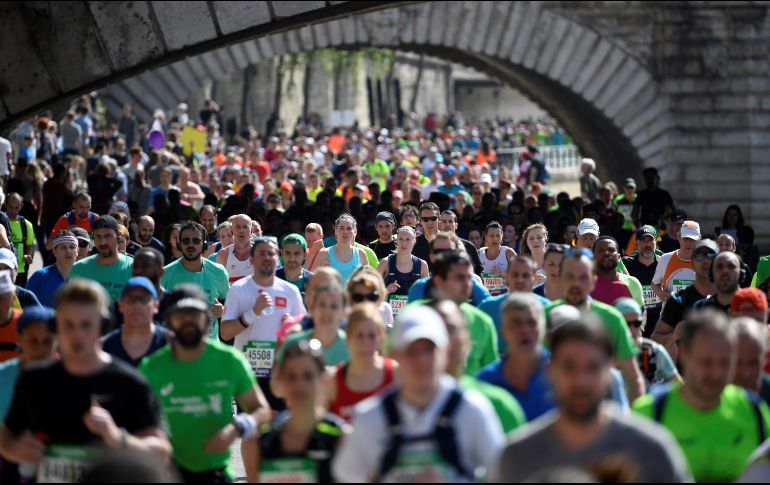 CANCELADO. La cancelación de la prueba parisina se une a otros de los maratones más prestigiosos del planeta (Berlín, Nueva York, Boston, Chicago). AFP