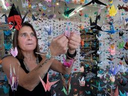 Funderburk tenía nueve mil 300 grullas hasta este jueves gracias a la ayuda que obtiene por parte de voluntarios. AP/R. Vogel