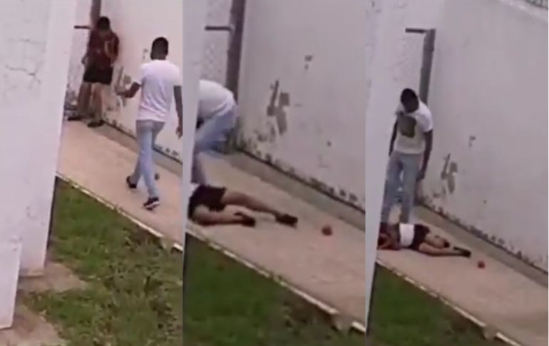 En el video se observa a José Samuel “N” actuando violentamente contra un menor de edad. TWITTER / @semaforoenambar