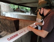 Personal de inspección de la dependencia estatal coloca cinta delimitadora. Proepa Jalisco/ ARCHIVO