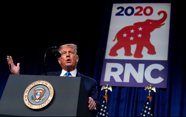 Trump habló este lunes en la convención republicana en Charlotte, Carolina del Norte. AP/E. Vucci