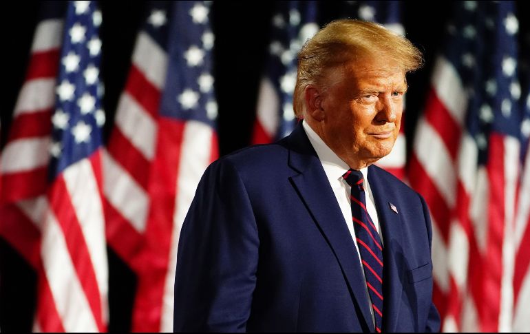 Trump aprovechó su discurso para lanzar señalamientos contra Biden, quien será su rival en la elección del 3 de noviembre. EFE / J. Lo Scalzo