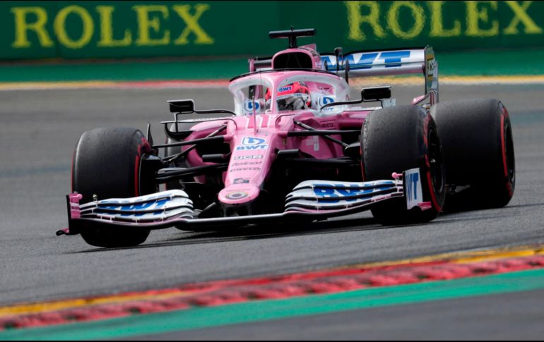 'Checo' Pérez pudo remontar hasta la zona de puntos, pero se tuvo que conformar con el décimo puesto en el GP en Spa, Bélgica. AFP/S. Lecocq