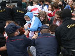 Los arrestos se dieron tras una marcha que terminó en en el centro de Minsk. AP/Tut.By