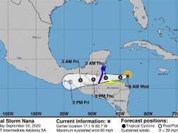 Los vientos con fuerza de la tormenta tropical se extienden hasta 75 km desde el centro del fenómeno meteorológico. EFE / NHC