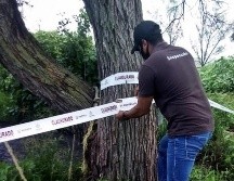 Para evitar un posible daño ecológico en el lugar, se procede a la imposición de cinta delimitadora y sellos de clausura en el sitio. ESPECIAL/Proepa Jalisco