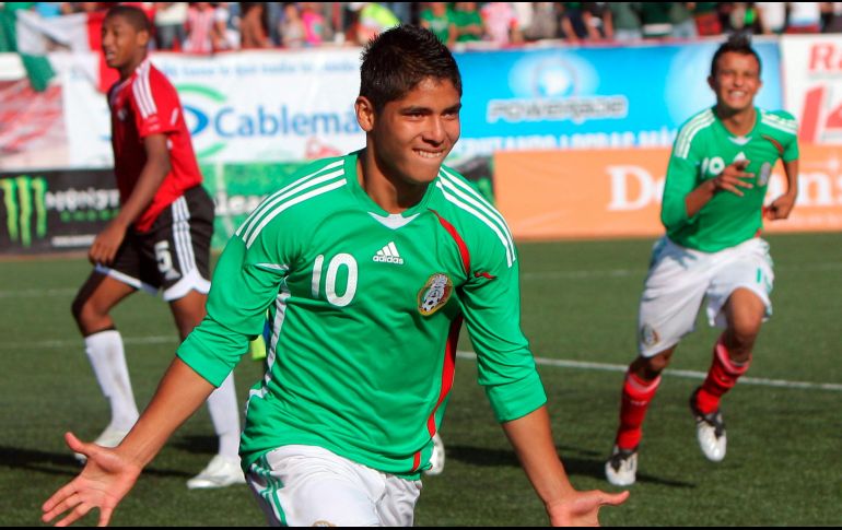 Martín Galván participó en la Selección de México. En la imagen celebra una anotación ante Trinidad y Tobago, el 22 de abril de 2009. EFE/ARCHIVO