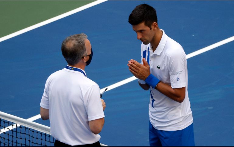 Djokovic pidió perdón al US Open y a todos los asociados por su comportamiento. EFE / J. Szenes