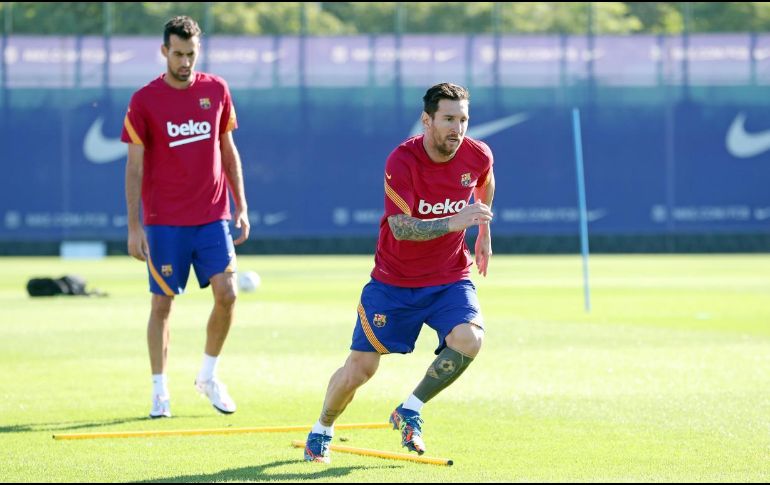 SE PREPARA. Con el regreso de LaLiga en el horizonte, Leo Messi se prepara para estar al 100%. TWITTER/@FCBarcelona