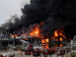 El siniestro ocurrió en la zona que fue arrasada por la detonación de casi tres mil toneladas de nitrato de amonio, estallido que dejó casi 200 muertos y miles de heridos. EFE / W. Hamzeh