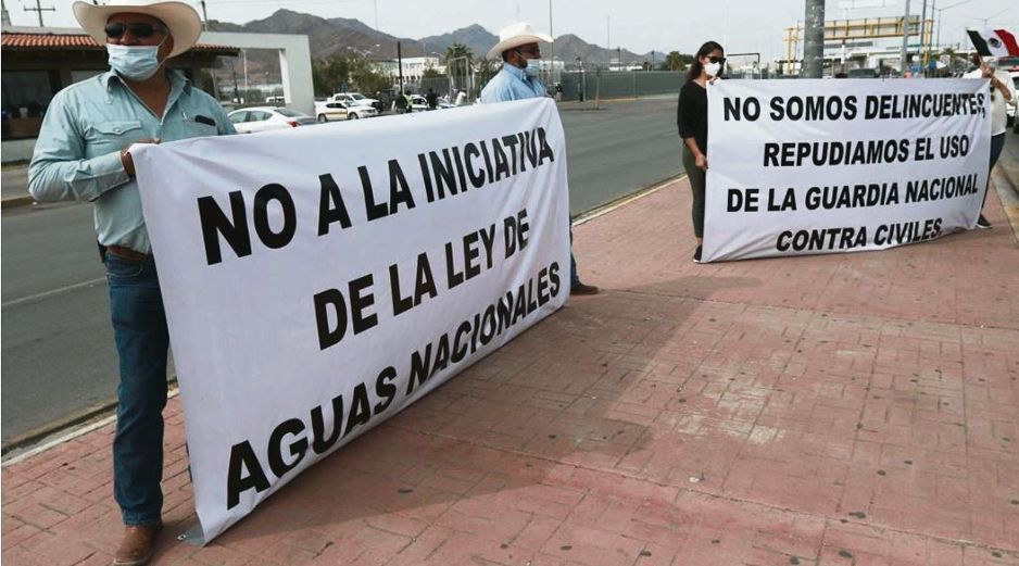PROTESTAS. Chihuahuenses se muestran en contra del Tratado Internacional de Aguas entre México y EU. SUN