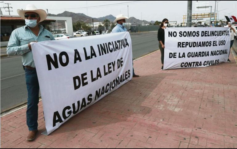 PROTESTAS. Chihuahuenses se muestran en contra del Tratado Internacional de Aguas entre México y EU. SUN