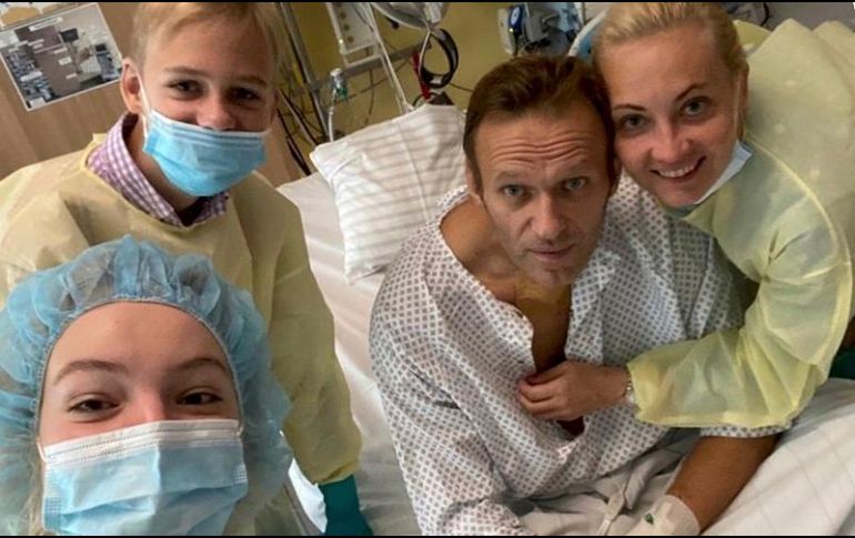 Navalny publicó una imagen desde la habitación que ocupa en un hospital alemán. AP/INSTAGRAM