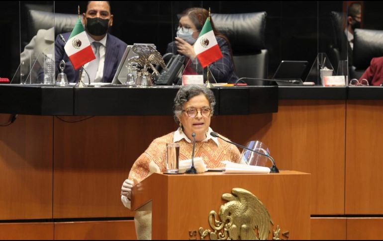 Beatriz Paredes hizo un llamado a defender la libertad de expresión en México. TWITTER/@Senado_PRI