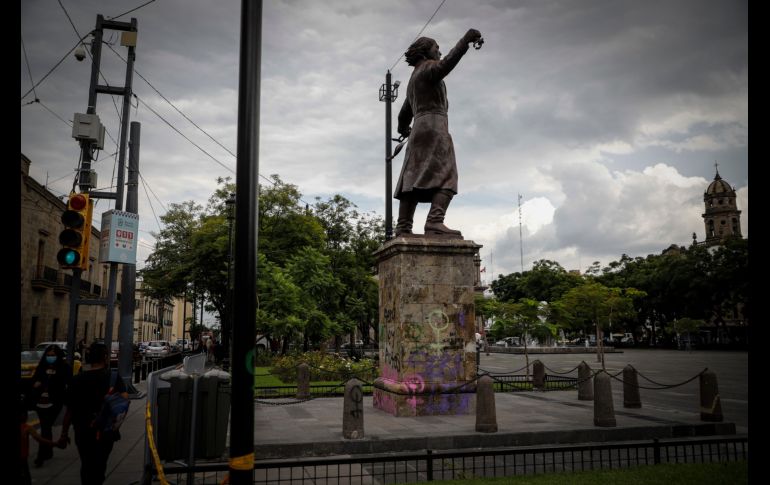 El monumento a Miguel Hidalgo en la plaza de la Liberación. EL INFORMADOR/F. Atilano