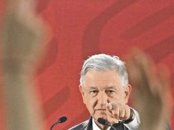 PALACIO NACIONAL. Andrés Manuel López Obrador, en una de sus conferencias de prensa que han sido bautizadas como “La Mañanera”. NTX / ARCHIVO