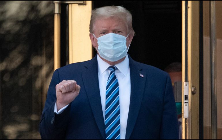 Trump fue diagnosticado con COVID-19 la semana pasada y estuvo hospitalizado de viernes a lunes. AFP/ARCHIVO