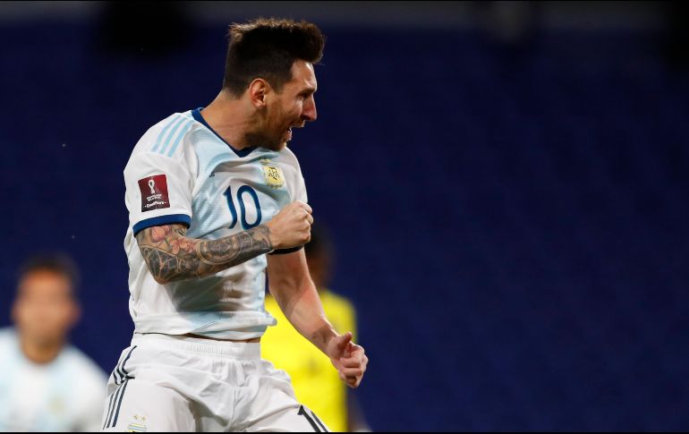 Messi llegó a 22 goles en eliminiatorias mundialistas e igualó el récord de Luis Suárez. AP/A. Marcarian