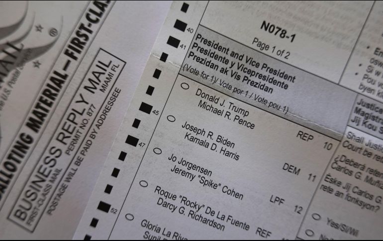 En total, un millón 371 mil 196 votos han sido enviados a las dependencias electorales de cada uno de los 67 condados de Florida (EU). AFP / Getty Images / J. Raedle
