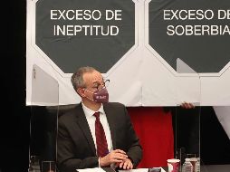 López-Gatell compareció ante senadores por la estrategia contra el COVID-19. Legisladores de oposición cuestionaron su trabajo y mostraron pancartas en alusión a los miles de casos y muertes. SUN / B. Fregoso