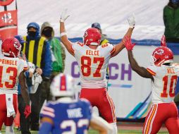 FACTOR. Travis Kelce (#87) tuvo un par de recepciones de anotación que fueron la clave para la victoria. AFP • T. Ludwig
