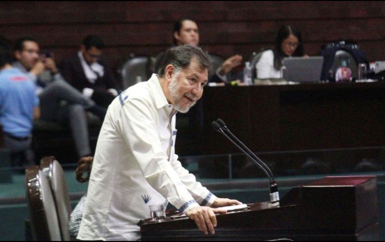 Noroña participó en parte de la sesión ordinaria de este jueves en el Pleno de la Cámara de Diputados. NTX/ARCHIVO