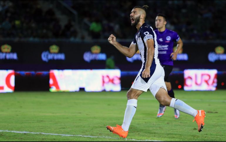 Nicolás Sánchez celebra tras anotar el segundo gol de Monterrey. IMAGO7/P. Guevara