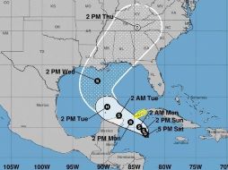 La depresión amenaza con convertirse en tormenta tropical o huracán, el cual se denominará “Zeta”. EFE/NOAA-NHC
