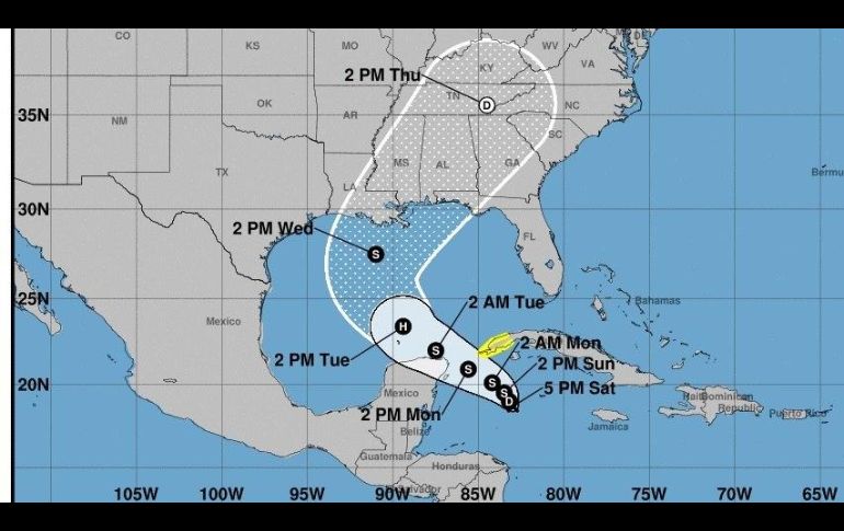 La depresión amenaza con convertirse en tormenta tropical o huracán, el cual se denominará “Zeta”. EFE/NOAA-NHC