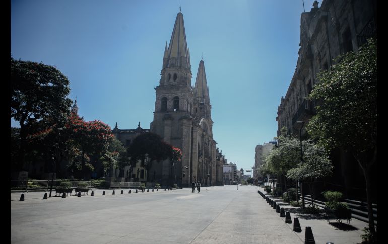 Paseo Alcalde y la Catedral se vieron así este sábado 31 de octubre. EL INFORMADOR/G. Cruz